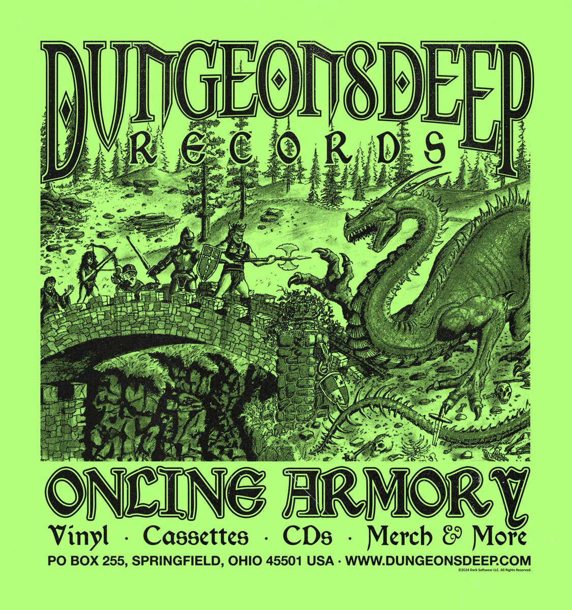 Dungeons Deep Records - Online Armory Neon T-Shirt