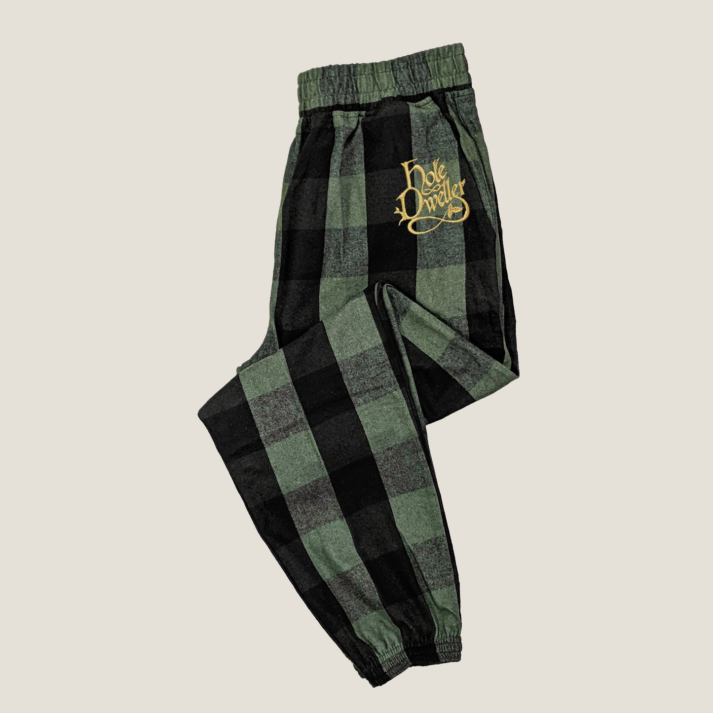 Hole Dweller Embroidered Flannel Joggers